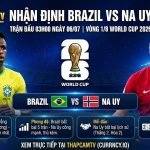 Ảnh bìa nhận định trận đấu Brazil vs Na Uy tại vòng 1/8 World Cup 2026, cuộc đối đầu tâm điểm giữa Vinicius Junior và Erling Haaland trên Thapcamtv.